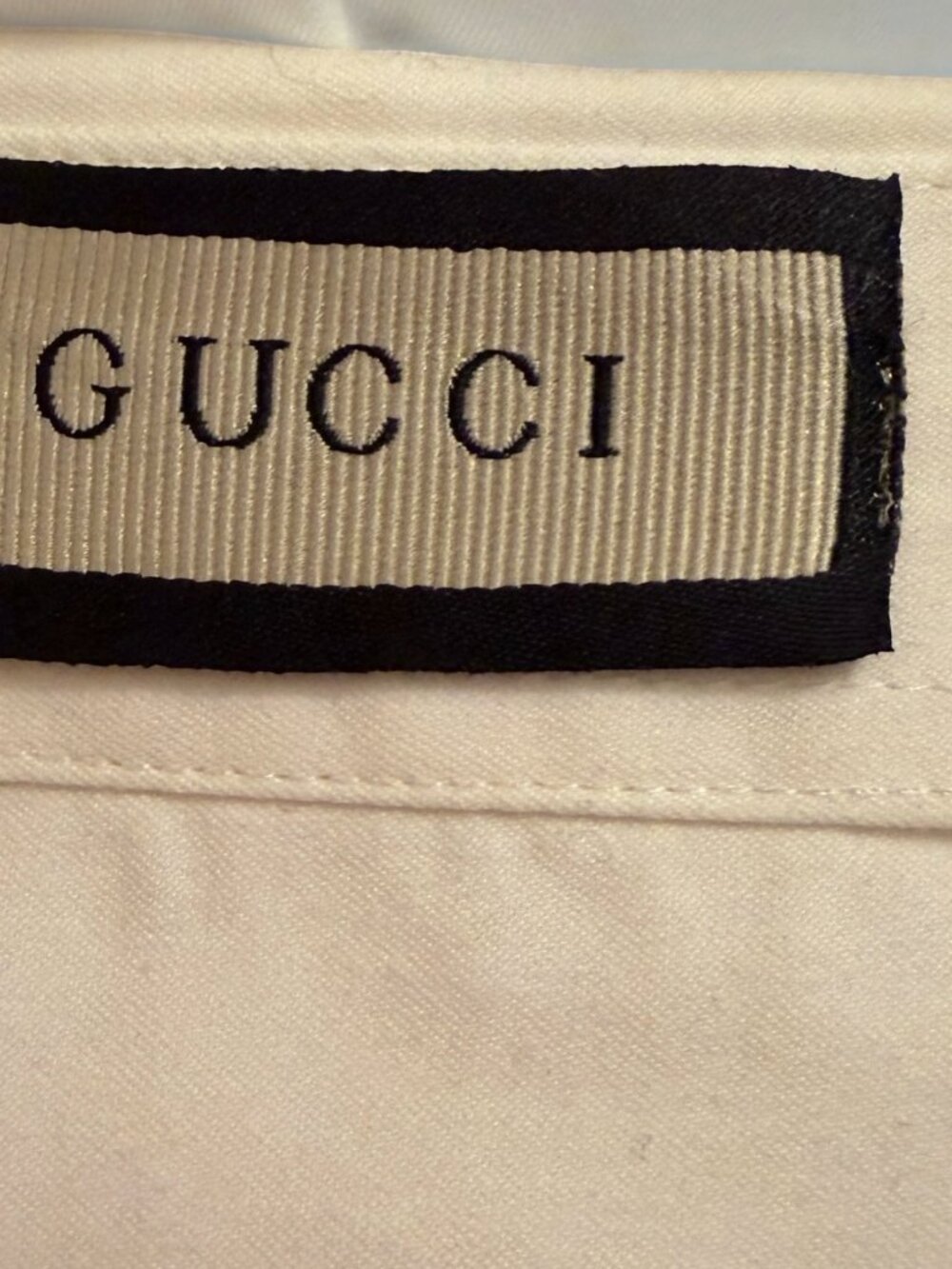 Gucci Men’s White Embroidered Dress Shirt – Made in France – Size Medium - Picture 8 of 8